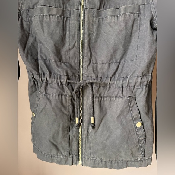 Old Navy Cinch Waist Faded Navy Utility Zip Up Jacket XS - Picture 2 of 6